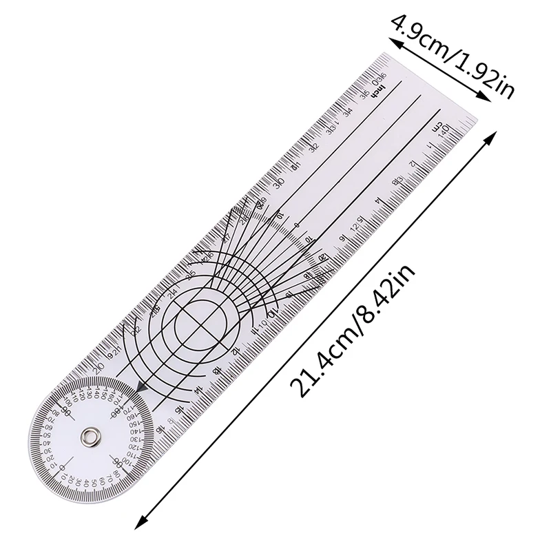 Angle Protractor 1Pcs Measuring Tool Goniometer Protractors 360 Degree Rotation Professional Angle Medical Spinal Ruler Multifunction Goniometer