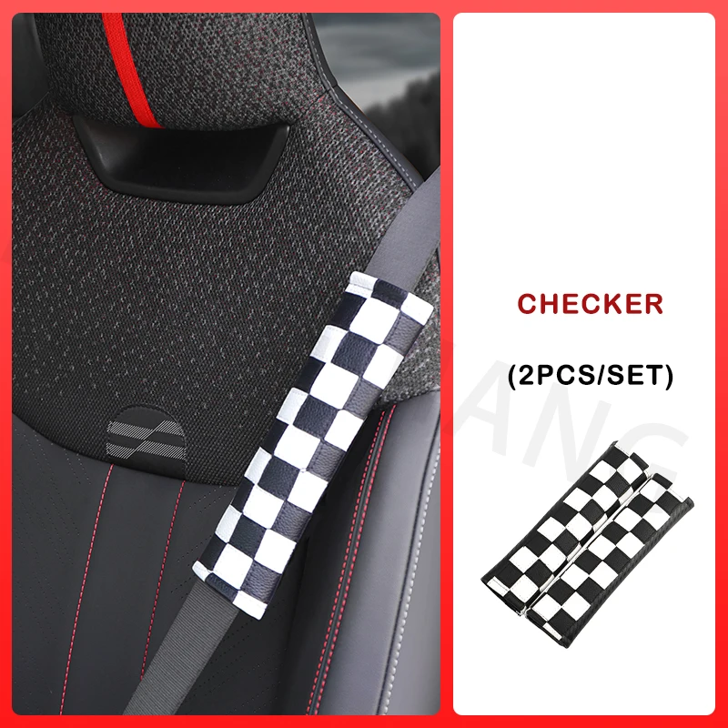Premium PU Leather Seat Belt Shoulder Pad Cover - Universal Fit