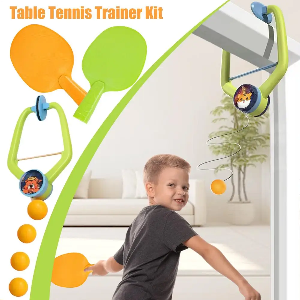 Description Picture 4 of itemDoorway Game Pingpong Trainer Door Pong Game For Kids With Racket And Balls Portable Table Tennis Trainer Set For Home School