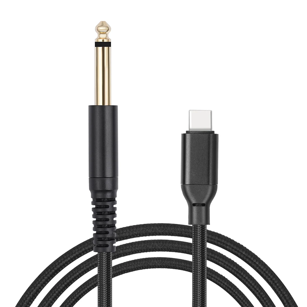 1/2/3M USB C To 6.35mm 1/4 TS Audio Stereo Cable Type C To 6.35mm Aux Jack Cord 6.35mm Mono To USB Type-C Recording Cord Adapter