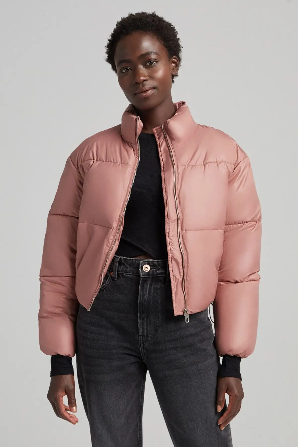 Bershka нейлоновое Надувное пальто Оригинальная Повседневная спортивная одежда