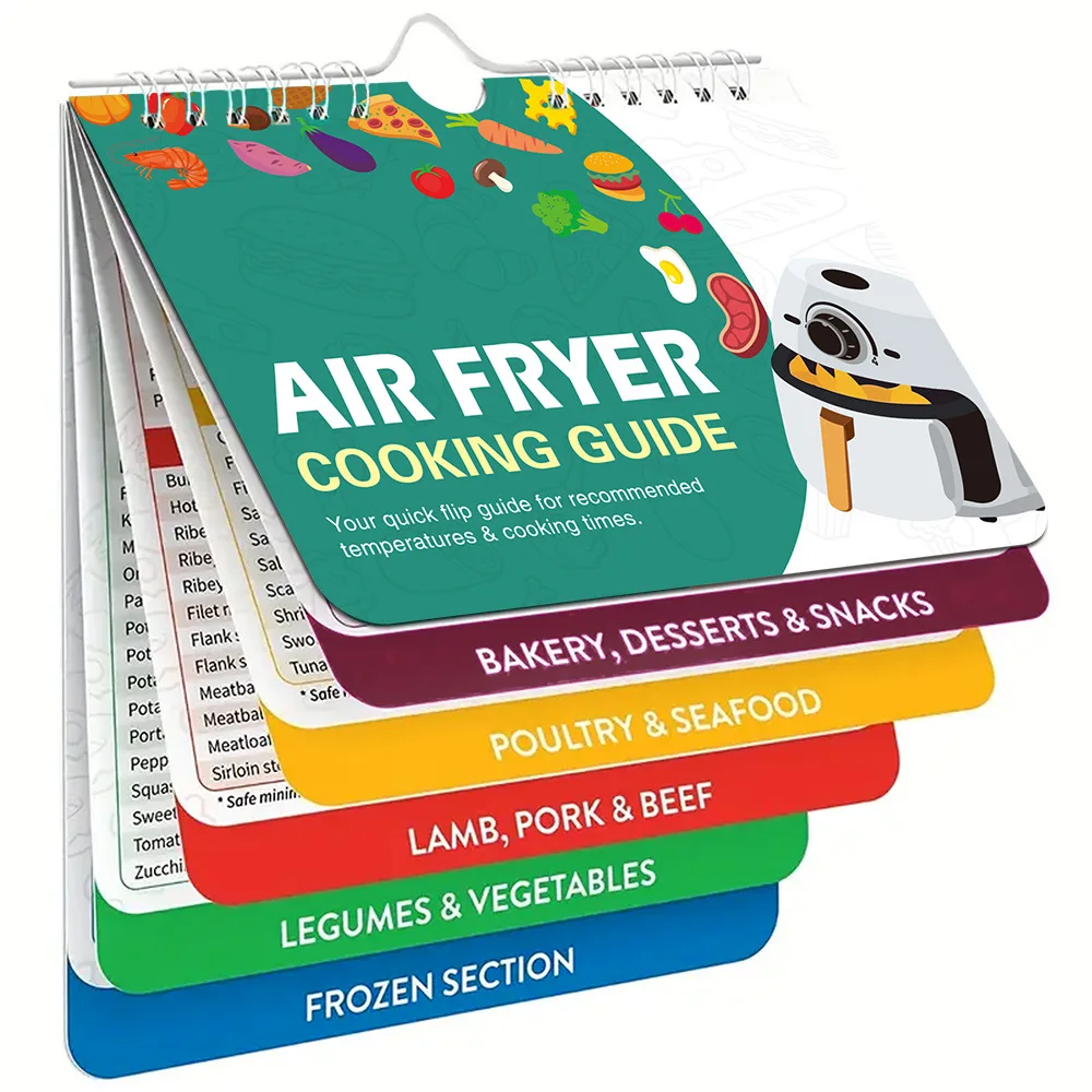 Air Fryer Cheat Sheet Magnets Cooking Guide Booklet - Air Fryer Magnetic  Cheat Sheet Set Cooking Times Chart - Cookbooks Instant Air Fryer  Accessories Oven Cooking Pot Temp Guide Kitchen Conversion.Both styles