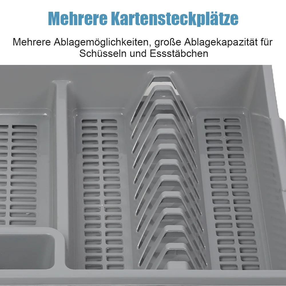 1 Stück Geschirrtrockner Küchenutensilien-Abtropfgestell mit Abtropfkorb Arbeitsplatten-Geschirrorganizer Küchen-Aufbewahrungsregal – Detail 11