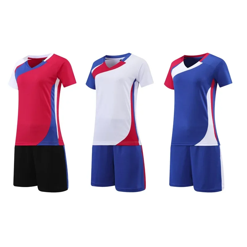 Women's Volleyball Sports Suit Short Sleeves Student Competition Team Uniform Printed Numbered Air Tight Fitness Clothing