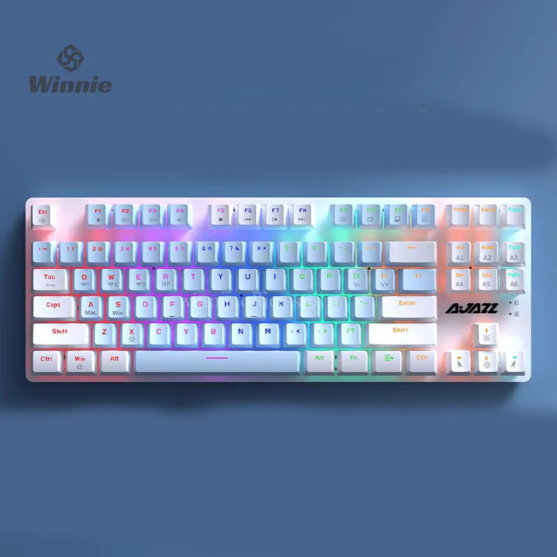 

Ajazz Ak40pro Mechanical Keyboard 87keys Three Mode Wireless Bluetooth Keyboard Rgb Backlight E-sports 1200mah Gaming Keyboard