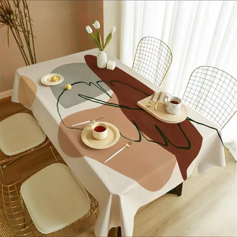 

Nordic Simple Abstract Rectangular Tablecloth for Dining Table Living Room Table Cover Home Decoration Dust-proof Tablecloth