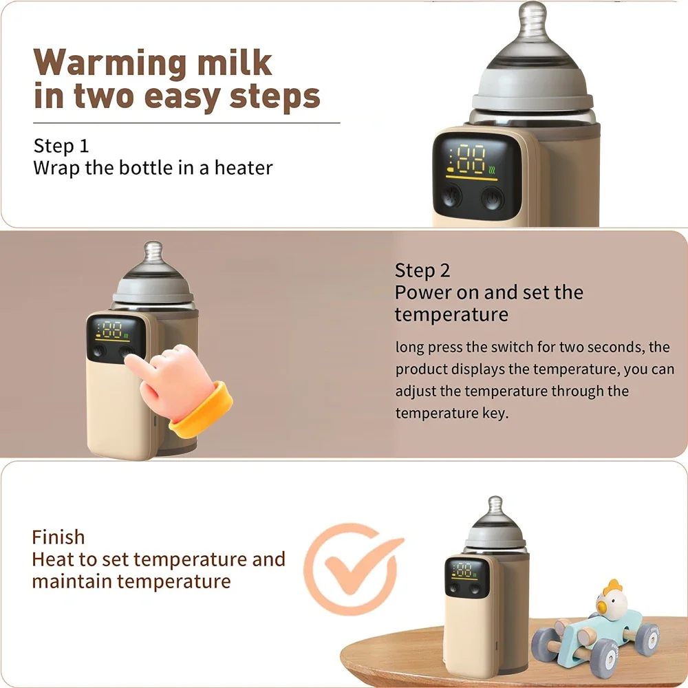 Rechargeable Portable Bottle Warmer with Fast Charging Cordless Milk Warmer with Temperature Control for Traveling Camping Home 5