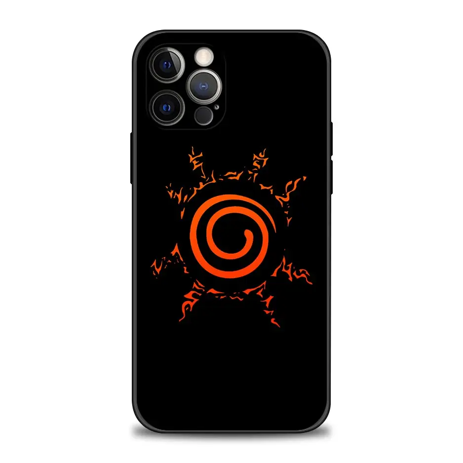Anime Manga Uzumaki Naruto Phone Case for iPhone 11 12 13 Pro Max 7 8 SE XR XS Max 5 5s 6 6s Plus Black Soft TPU Silicone Sasuke iphone 13 pro phone case