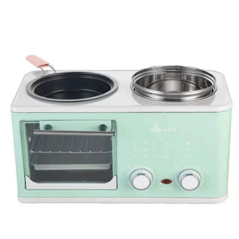Household Electric 4 in 1 Breakfast Machine Mini Bread Toaster Baking Oven Omelette Fry Pan Hot Pot Boiler Food Steamer 3