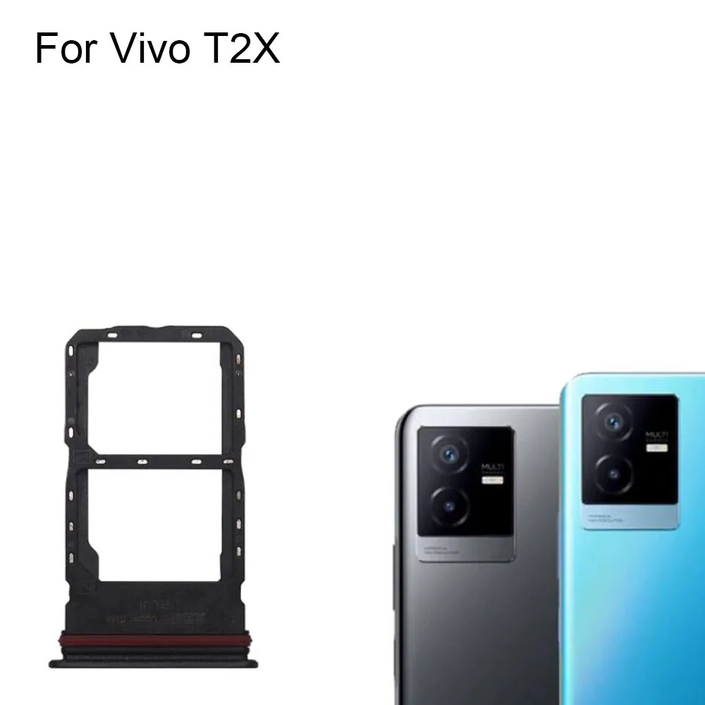 Vivo T1 T1X 용 Vivo T2X 휴대폰 카드 트레이 용 새 테스트 된 SIM SD 카드 홀더 Sim 트레이 리더