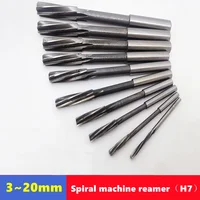 HSS H7 straight shank spiral groove machine reamer 3-20mm, used for precise cutting of machine tool chuck hole expansion 1