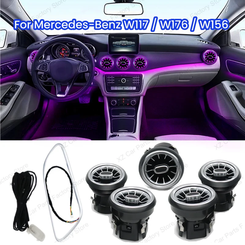 Tira LED Ambiental Con Bluetooth Para Rejillas De Aire Mercedes CLA W117 - 256 Colores Y Control Por App