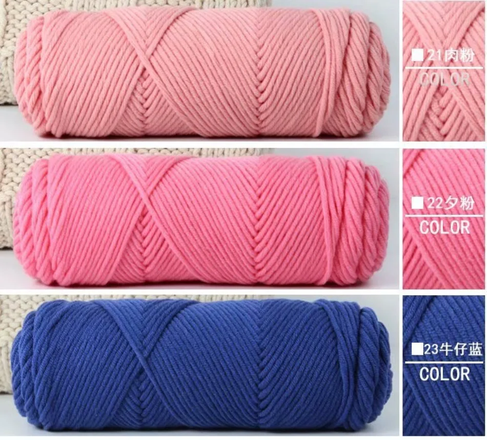 8Ply 100G/Roll Bulk Milk Cotton Yarn for DIY Knitting Scarves with Multiple  Strands and Thick Texture Braided Yarn Wholesale - AliExpress