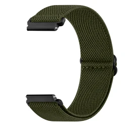 Elastic Nylon Sport Strap, 20mm/22mm - Versatile and Comfortable Band for Smartwatches (Dark green)