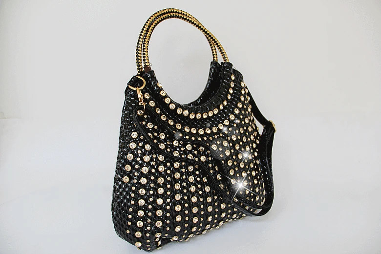 2025 Luxury Fashion Diamonds Women Handbags Genuine Leather Shoulder Bag Female White Rhinestone Messenger Crossbody Tote Bags 3