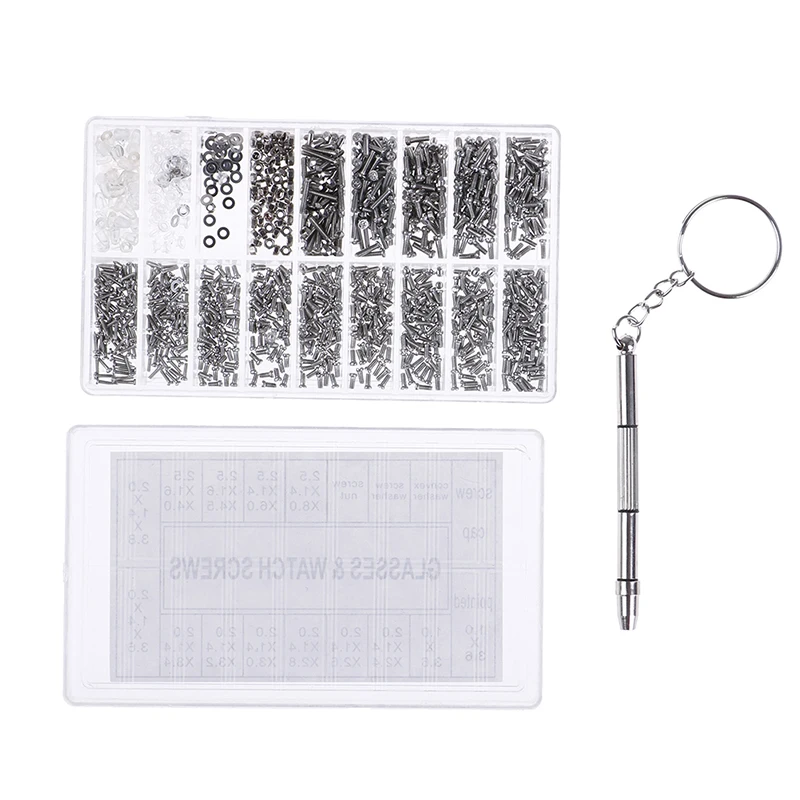 

Micro Glasses Sunglass Watch Spectacles Screws Nuts Screwdriver Repair Kits Tool Box Universal 1000pcs/set