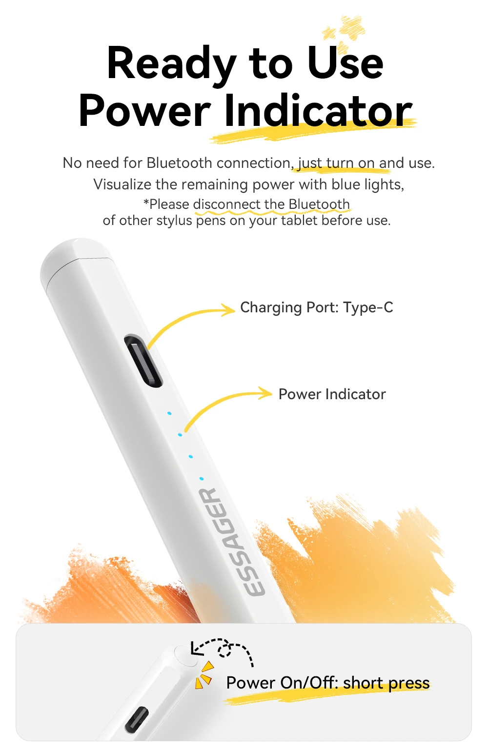 Sa3e8e36cc3a54001989e3d34a46212182 ⚡ Essager Stylet Magnétique Ultra-Précis pour iPad – Recharge USB-C