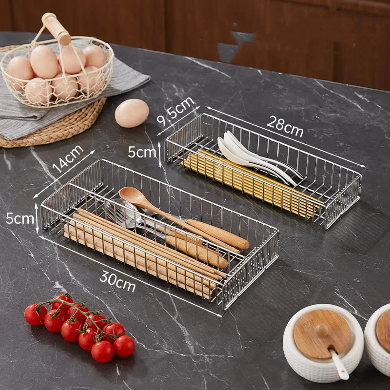304 stainless steel cutlery rack spoon fork chopstick storage basket detachable drainage rack kitchen accessory storage basket