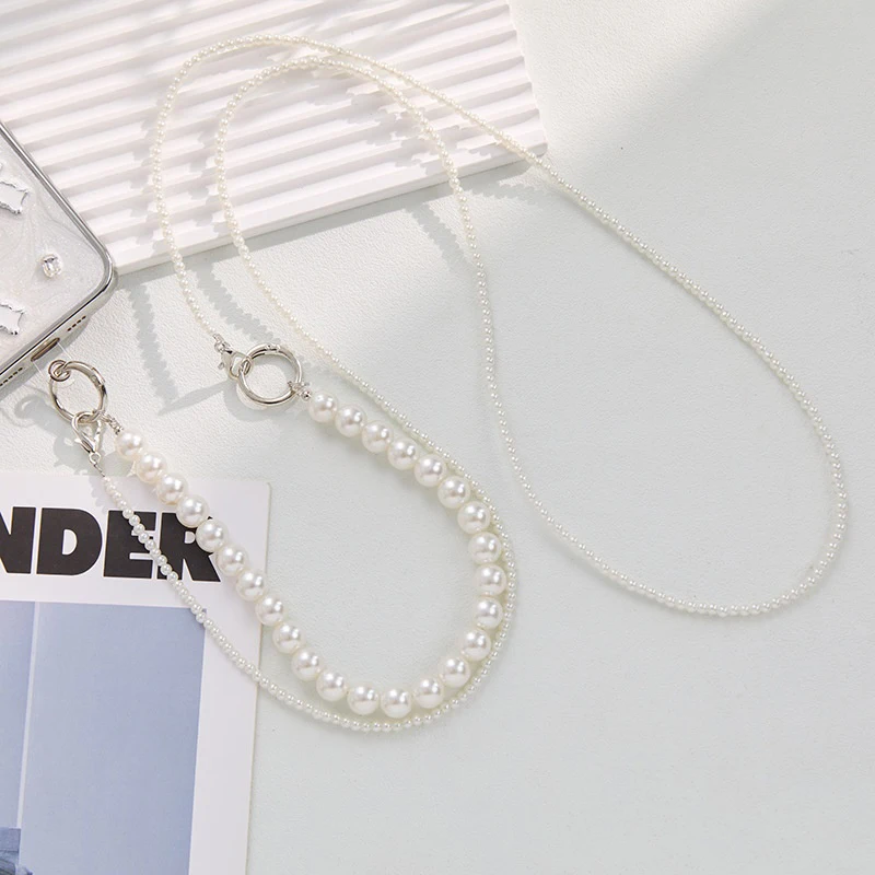 Elegant Pearl Phone Strap and Crossbody Necklace Chain with Anti-Loss Design