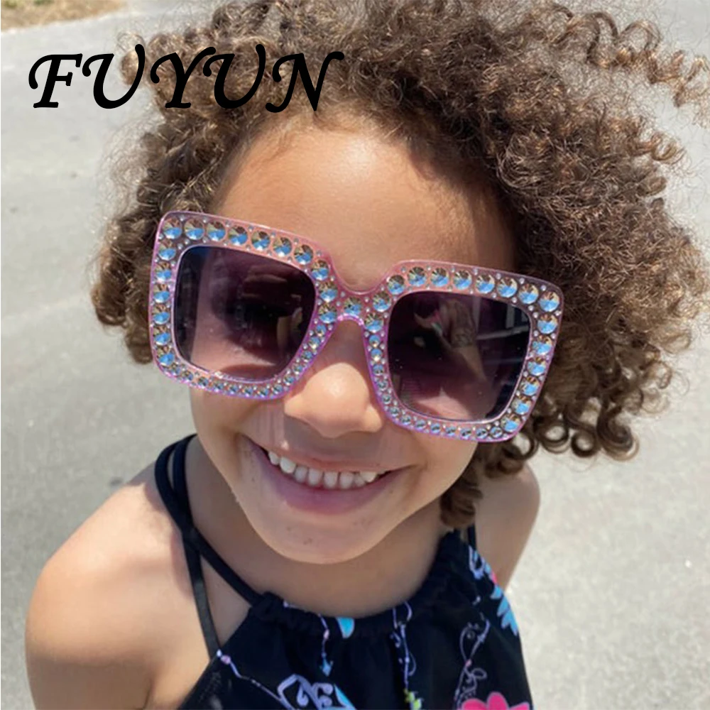 

Fashion Children's Parent-child Square Concave Diamond Sunscreen Sunglasses New Children's Trend Goggles Baby Beach Sunshades