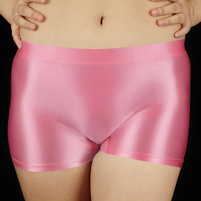Slip Donna Trasparente Olio Lucido Boxer Pantaloni Lisci Seta - Foto 8