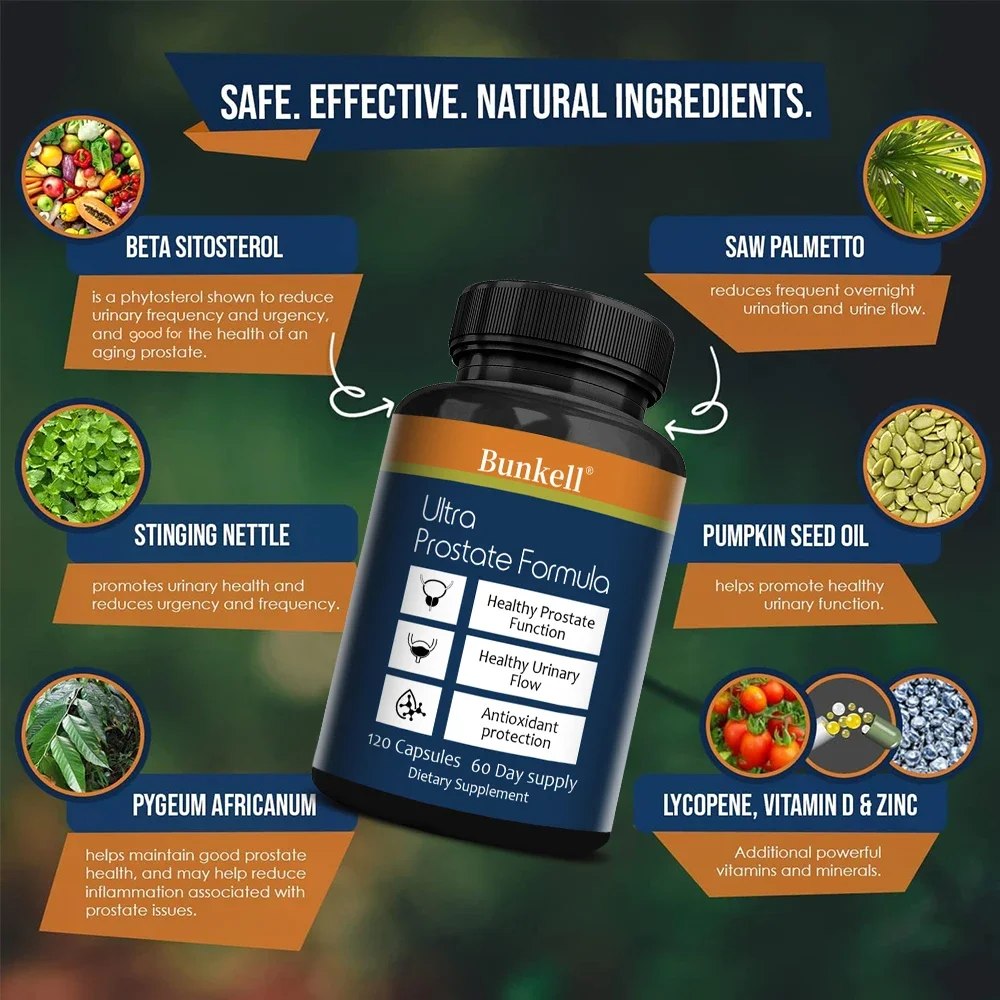 Prostate Capsules-With Nettle, Saw Palmetto-Urinary support, prostate health, antioxidant