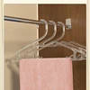 10pc Acrylic Transparent Hanger,Shiny Golden Powder Wardrobe Storage Organizer Racks,Ultra-Thin Space Saving Laundry Hanger,Pink 3