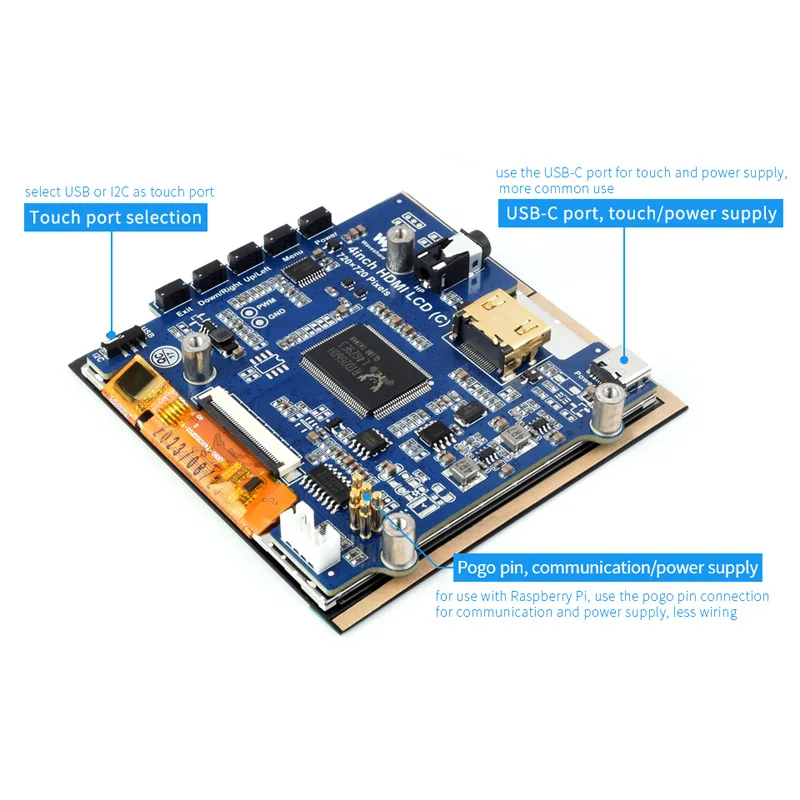 Raspberry Pi 4 inch HDMI LCD 4inch capacitive touch screen display Module 720&times;720 compatible with HDMI