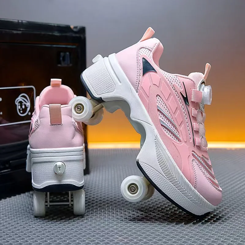 Patins à roulettes à quatre roues, patins à roulettes extensibles pour enfants, chaussures de marche imperméables, patins à roulettes d'extérieur, cadeaux pour enfants