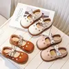 Little Girl Leather Shoes Fashion Sweet Bowtie Children's Flats Embroidery Causal Kids Versatile Princess Wedding Shoes Non-slip 1