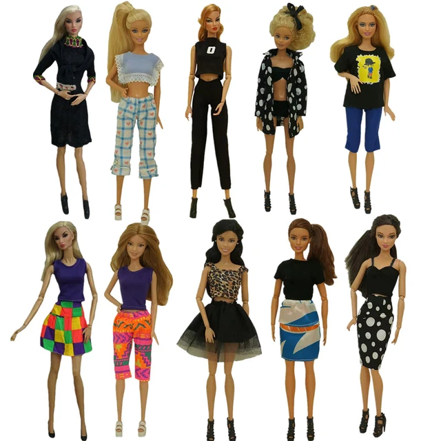 Vêtements de poupée de dessin animé pour fille, ensemble de tenues pour  Barbie, chemise, jupe et chaussettes, 1/6 pouces, accessoires de jouets,  11.5 - AliExpress