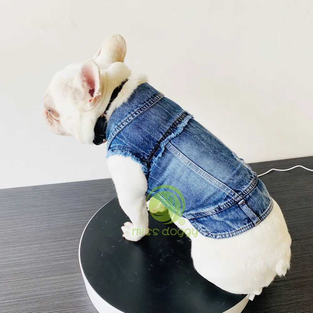 Pet Dog Denim Vests Dog Denim Clothes Dogs Jeans Jacket Costume
