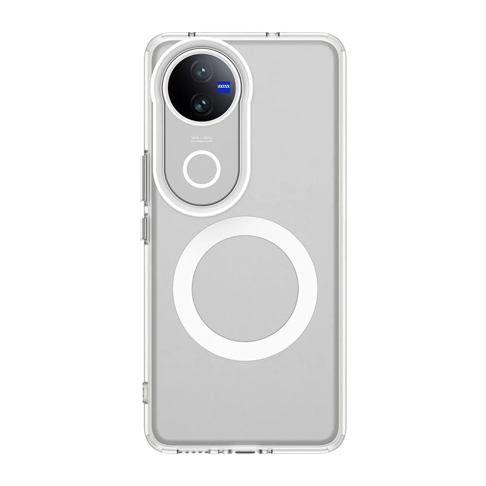 Transparent Soft TPU Frosted MagSafe Phone Case with Raised Border and Wireless Charging Support