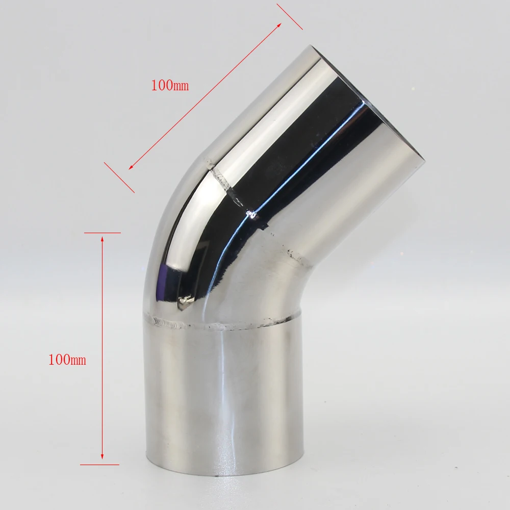 Exhaust Pipe 1PCS Car Accessories Automobile Muffler turns into stainless steel elbow 45 degree Angle reduce diameter