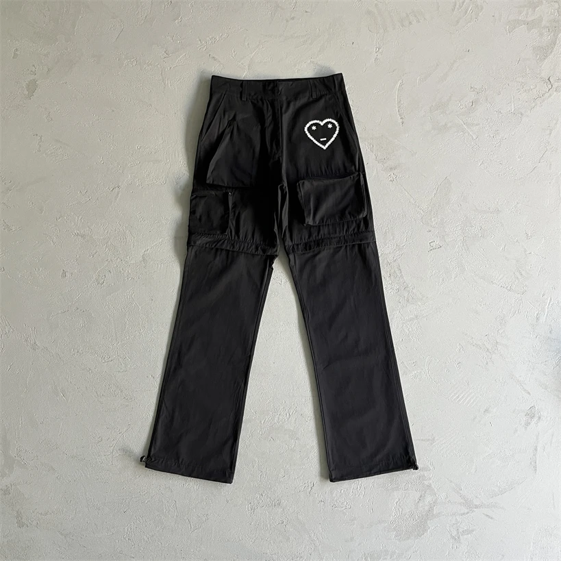 

Carsicko love Multi Pocket Split Work Pants shorts European And American Street Hip Hop Niche Trendy Brand Uk Dirp Dirll