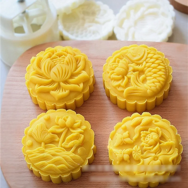 Thiened Large Mooncake Mold Handpred Guangdong Sle 3D Lotus Fi New Product Kitchen Baking Tools for Everyone