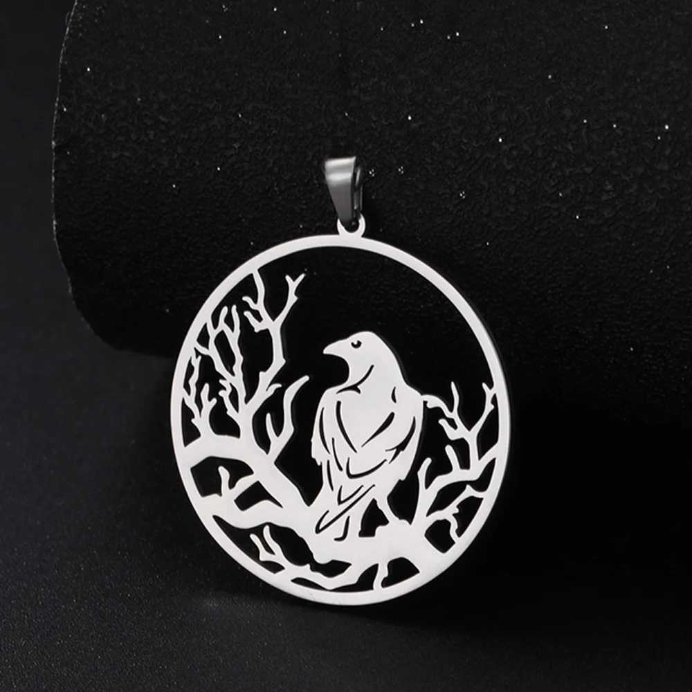 Dawapara Gotischer Hexen-Raben-Anhänger, Adler-Krähen-Eulen-Charm für Schmuckherstellung, Edelstahl-Accessoires – Detail 28