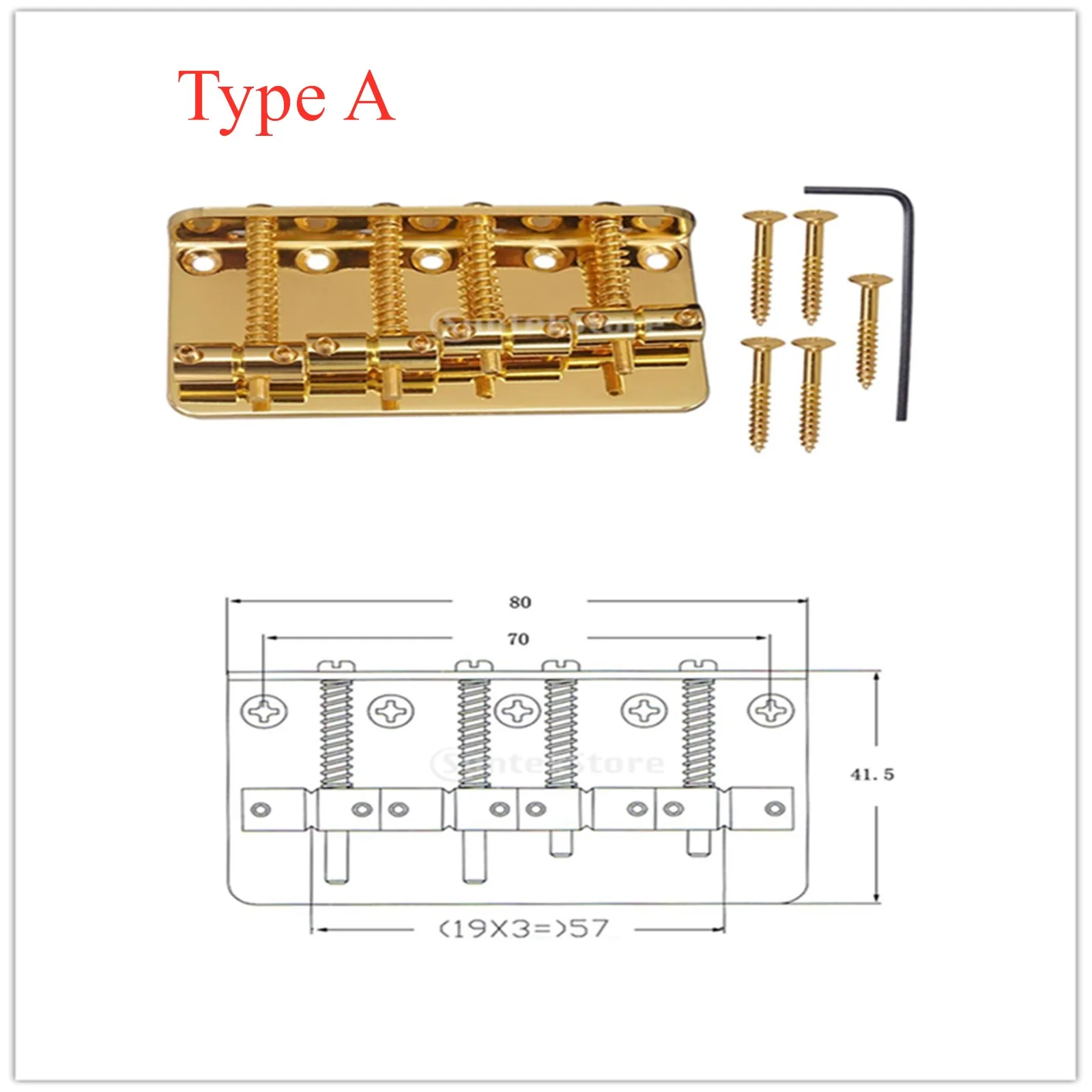 4 Selles De Chevalet Pour Basse Ou Guitare électrique - Remplacement En Laiton, Vis Incluses, Noir Ou Or