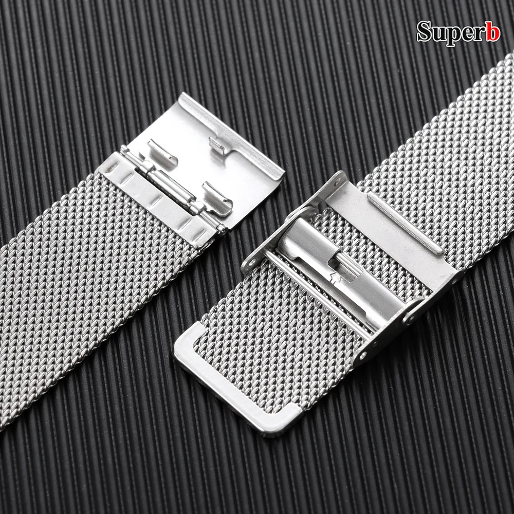 Sleek Milanese Stainless Steel Quick Release Mesh Bracelet Strap