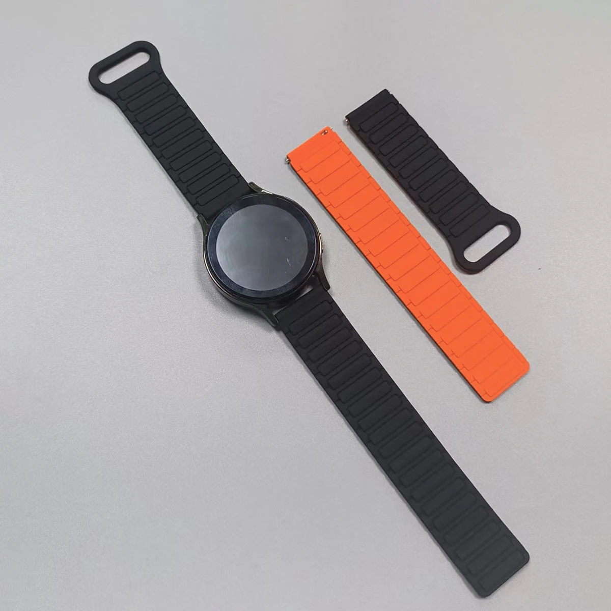 Magnetic Silicone Loop Watch Strap, 22mm/20mm Band Bracelet