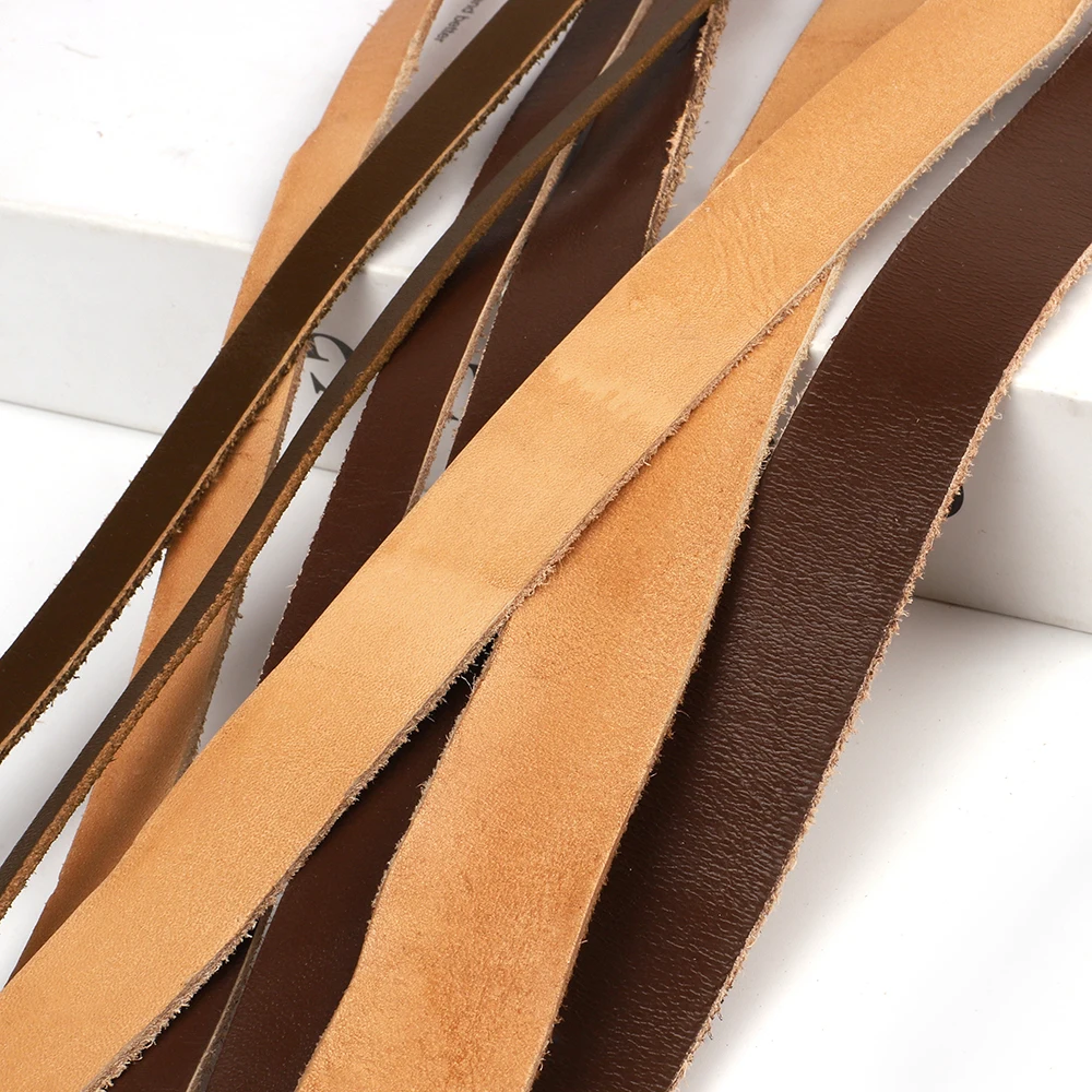 1 Roll 2 Meters DIY Genuine Leather Strips for Bag Accessories Belt Handle Crafts Making Cow Leather Strap Braided Threads