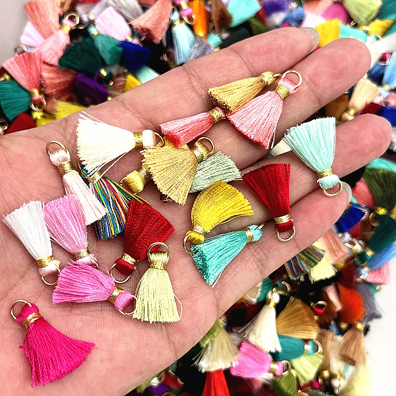 Metal Pendant 20mm Mini Metal Hanging Ring Tassel Trim 10pcs/lot DIY Craft Jewelry Earrings Decor Materials Fringe Trim