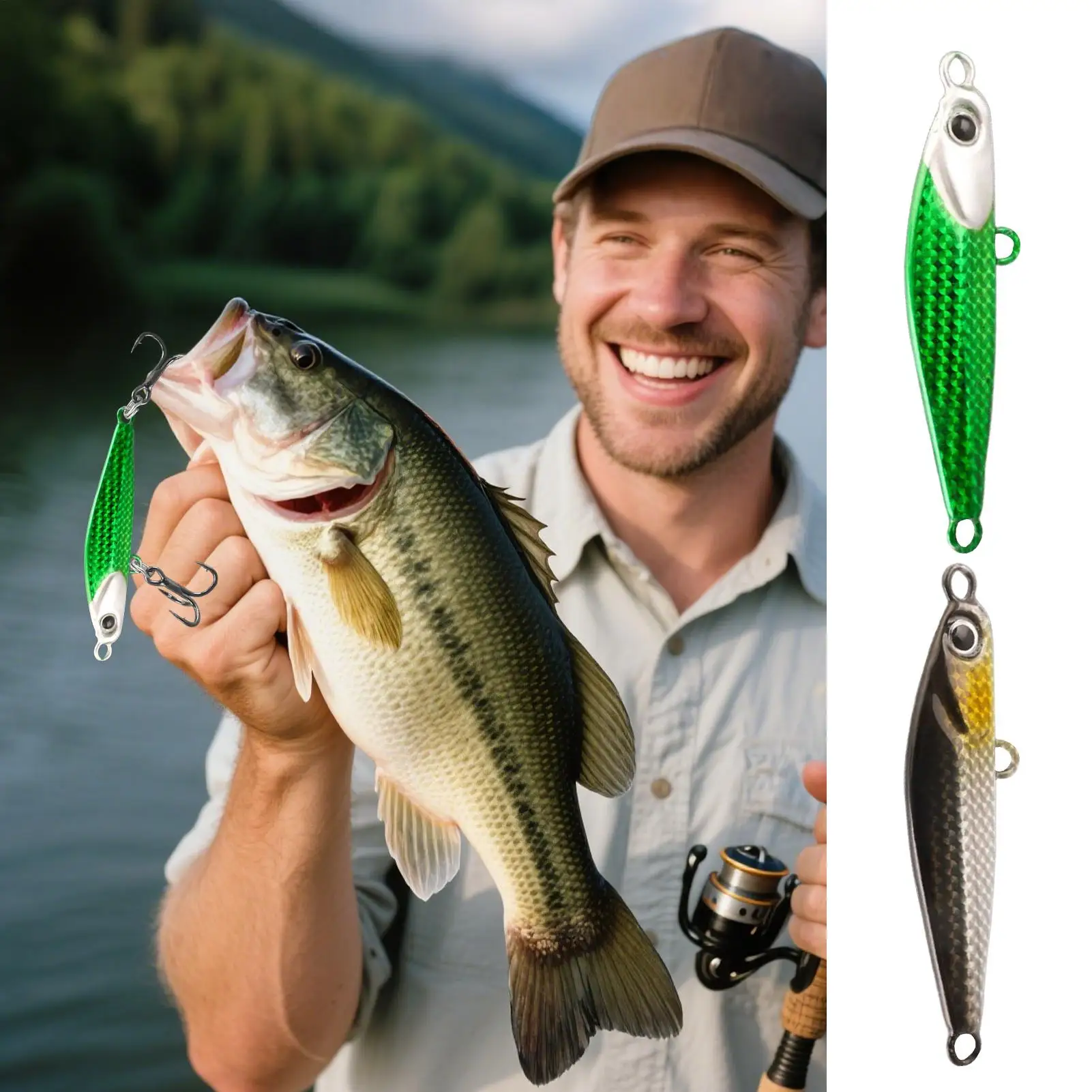 Fishing Lures For Freshwater 4 Pieces Metal Realistic Angling Baits Realistic Fishing Lures For Saltwater Freshwater Ice Lake