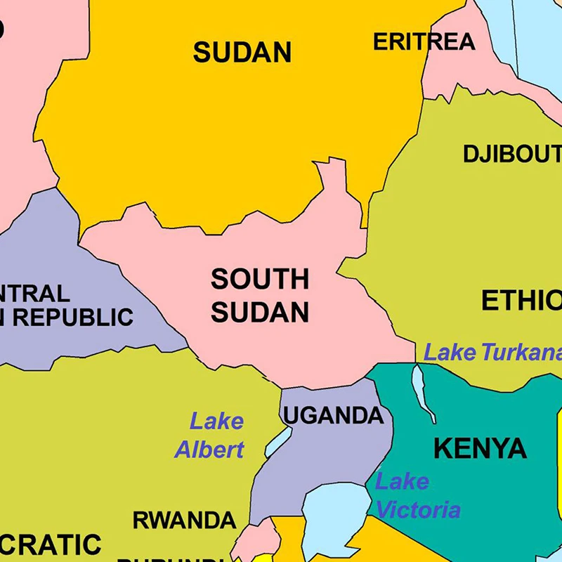 100*150cm 2013 The Africa Map Detailed Poster Non-woven Canvas Painting Wall Art Decor Hanging Picture for Home Decoration