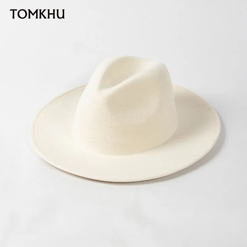 

Winter Wool Jazz Fedoras For Women Men Caps Large Size Wide Brim Panama Hat Warm Hats Women Big Head Size Fashion Luxury Hats