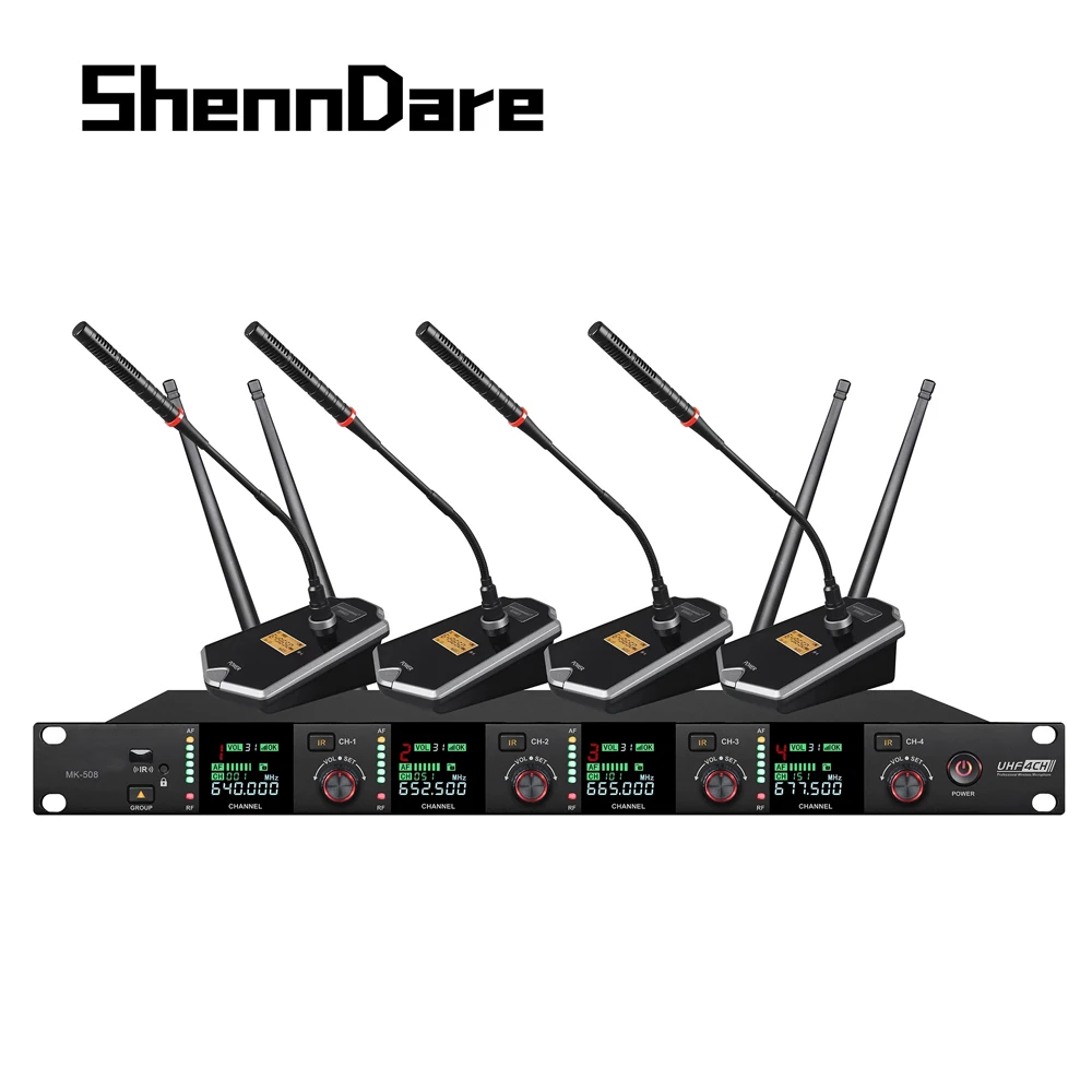 SHENNDAREProfessional4ChannelUHFWirelessConferenceMicrophone
