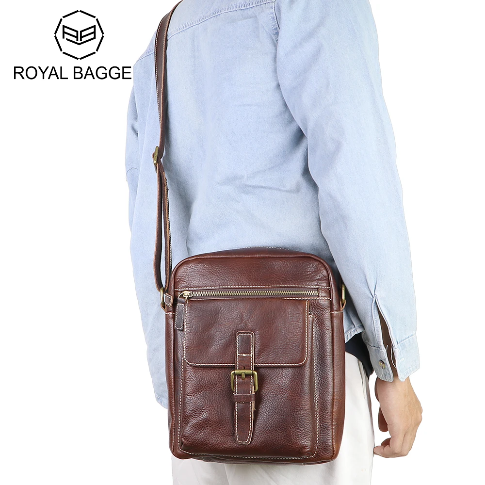 

Royal Bagger Retro Men's Business Messenger Bags, Large Capacity Crossbody Bag, Daily Use Commuter Shoulder Purse 1690