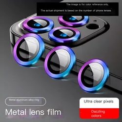 Premium Metal Camera Lens Protector with Tempered Glass and Protective Film - 15pro (Dazzling)