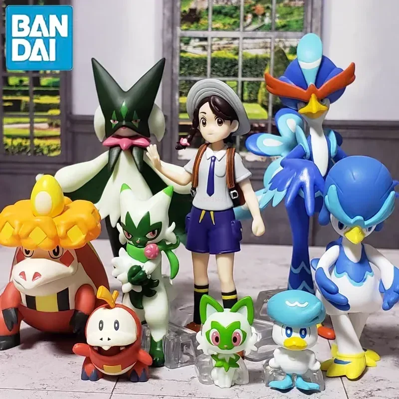 original-pokemon-scale-world-paldea-region-juliana-meowscarada-fuecoco-quaxly-sprrigatito-pvc-action-anime-figure-toys-decorazione