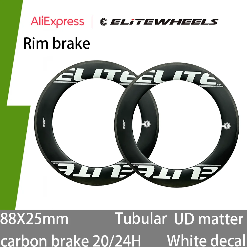 

ELITEWHEELS Carbon Fiber Wheels 88X25mm Tubular Hot Product Promotions